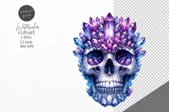 Halloween clipart, Crystal skull clipart, Fantasy clipart Product Image 1