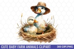 Cute Baby Farm Animals Clipart Bundle Product Image 6