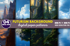 Futurism Background Digital Paper Bundle PNG Product Image 6