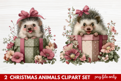 Christmas Animals Clipart Set | Cute Festive Wildlife PNG Product Image 1
