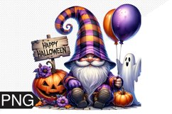 Halloween Gnome Sublimation, Gnome Clipart PNG Product Image 1