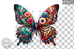 Vibrant Floral Butterfly Sublimation - Clipart PNG Design Product Image 1