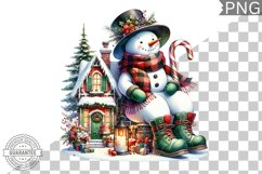 Christmas Snowman Sublimation - Clipart PNG Design Product Image 1