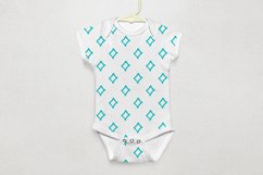 Cute teal watercolor papers with symmetrical pattern Product Image 5