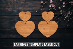 Valentine Heart Template earrings SVG I Laser Cut Files Product Image 1