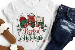 Booked For The Holidays SVG PNG, Christmas Book Lover SVG Product Image 4