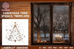 Christmas Window Stencil Template Bundle. Stencil Design SVG Product Image 3