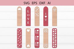 Valentines Day Bookmark Laser Cut SVG Product Image 1