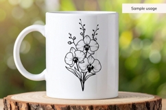 Hand Drawn Orchid Bouquet SVG Product Image 5