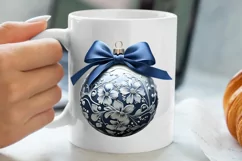 Blue Christmas Ornaments Clipart, Christmas PNG Product Image 5