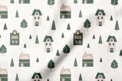 Scandinavian houses seamless pattern, Nordic digital paper Product Image 5