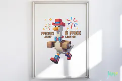 Blocky-Style 4th of July Goose PNG Product Image 3