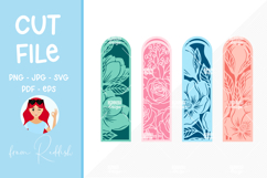 4 Floral Bookmarks Paper cut SVG Laser cut,Cricut,Silhouette Product Image 1