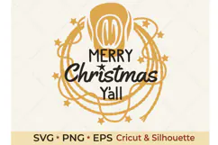 Western Christmas SVG | Cowboy Hat Merry Christmas Y’all Product Image 1