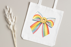 Rainbow Retro Smiley Coquette Bow Clipart Product Image 4