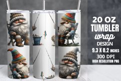 Fishing Gnomes Tumbler Sublimation Wrap Product Image 1