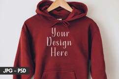 Burgundy Hoodie psd jpeg mockup Product Image 1