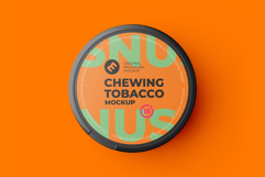 Snus Chewing Tobacco Can Mockup top view Product Image 5