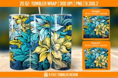Flowers Tumbler Wrap Designs, Sublimation Wrap Product Image 1