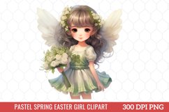 Pastel Spring Easter Girl Clipart Product Image 1