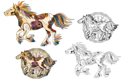 Decorative horses for coloring pages Product Image 4
