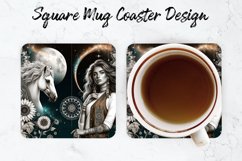 Girl with Horse Mug coaster | Coaster | Sublimation Design Product Image 1