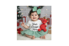 Christmas Baby Mockup Holiday Shirt Display Baby Outfit Product Image 5