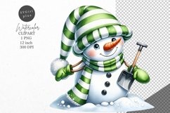 Christmas clipart, Snowman clipart, Winter sublimation Product Image 1