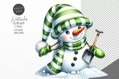 Christmas clipart, Snowman clipart, Winter sublimation Product Image 1