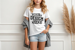 Girl T-shirt Mockups, Baby Mock Up, Styled Stock Mockup Product Image 1