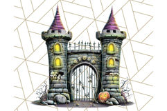 Halloween Buildings Clipart PNG, Haunted Houses Art Product Image 5