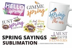 Spring Sayings Birds Nest Flowers Quotes for Sublimation Product Image 1