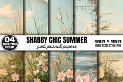 Shabby Chic Summer Junk Journal Paper PNG Product Image 1