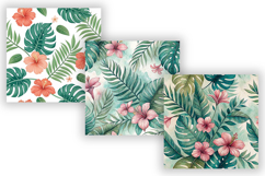 Tropical Leaves and Flowers Seamless Pattern, Monstera Product Image 5