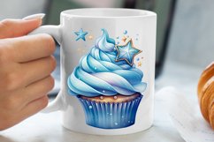 Blue Christmas Watercolor Clipart, Blue Christmas Sublimatio Product Image 5