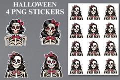 4 Halloween Skeleton Stickers Png | Printable Product Image 1