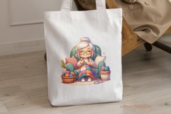 Granny Crocheting Clipart PNG 300dpi Product Image 4