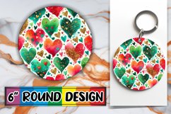Bright Round Ornaments Sublimation PNG, Heart Product Image 1