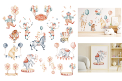 Cute Circus Watercolor Clipart Set Product Image 7