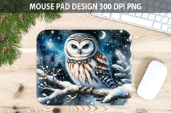 Watercolor Owl Mouse pad Sublimation - Animal PNG Design Product Image 1
