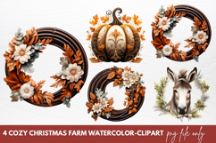 Cozy Christmas Farm Clipart Christmas Farm Sublimation Product Image 1