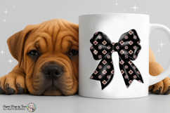 Black Floral Bow PNG Chic Fashion Ribbon Elegant Design PNG Product Image 6