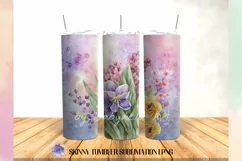 Watercolor Flower 20 OZ Tumbler Sublimation Design PNG Product Image 2