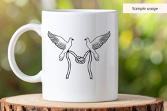 Wedding Doves With Rings SVG Product Image 5