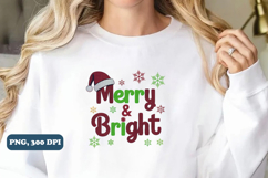 Merry and Bright Png Yarn Christmas Png Sublimation Product Image 5