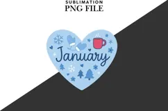 January heart png design for T-shirts Product Image 2