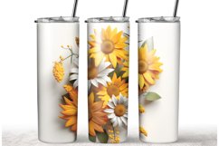 3D Sunflower 20 oz Tumble Sublimation Wrap Product Image 1