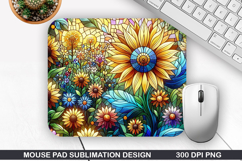Flowers Mouse Pad Sublimation, Summer Mouse Pad PNG Product Image 1