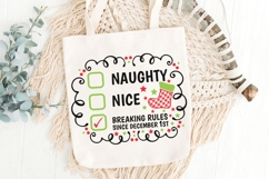 Naughty Nice Breaking Rules Svg, Christmas Checklist Svg. Product Image 5