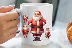 Watercolor Santa Claus Sublimation Clipart, Santa PNG Product Image 5